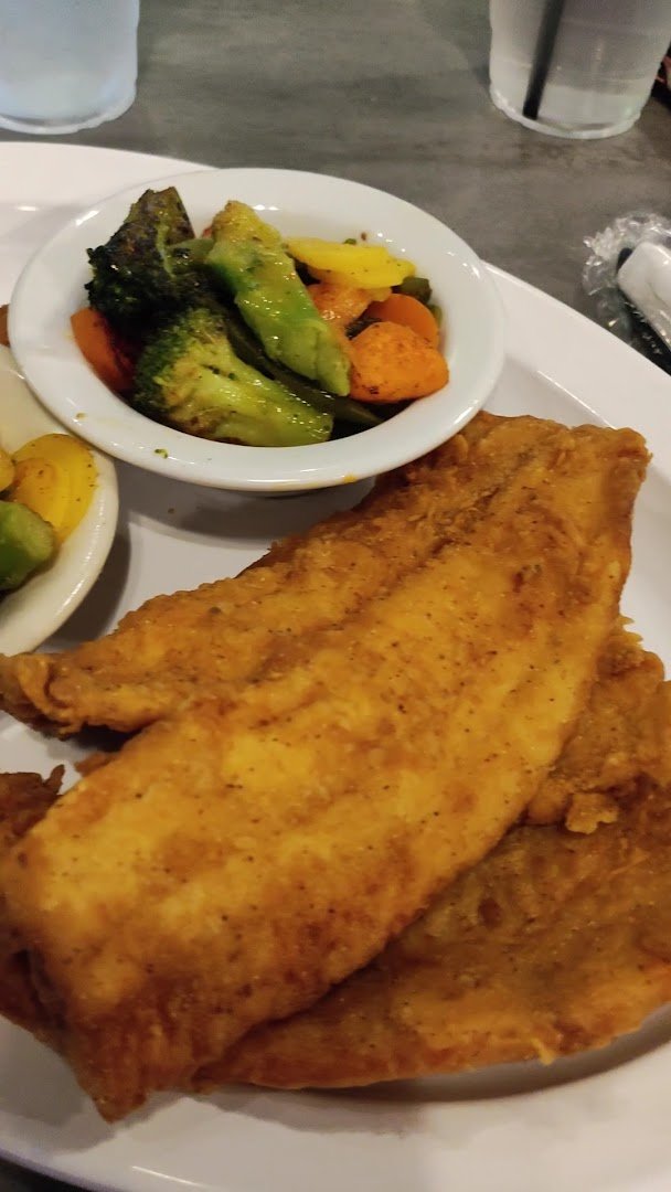 Fried seafood served in a simple strip-mall dining room.